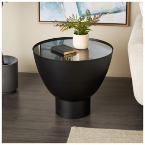 Bayberry Lane Geometric Accent Side Table, Black