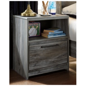 Baystorm 21" 1 Drawer Charging Nightstand, Gray