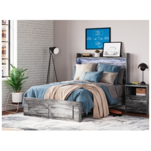 Baystorm Panel Bed with 2 Storage Drawers, Gray