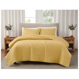 Brooklyn Loom 3-Piece King Quilt Set, Mustard Yellow
