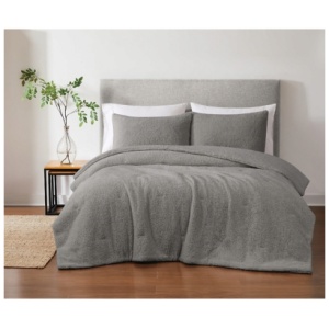 Brooklyn Loom Oversized Marshmallow 3-Piece Queen Comforter Set, Gray