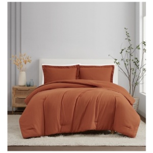 Brooklyn Loom Solid 3-Piece King Comforter Set, Rust