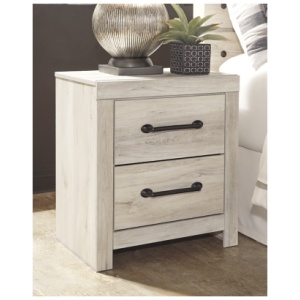 Cambeck 22" 2 Drawer Charging Nightstand, Whitewash