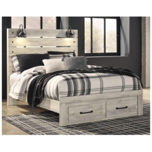 Cambeck Queen Panel Bed with 2 Storage Drawers, Whitewash