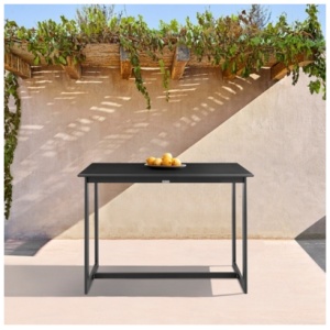 Cayman Outdoor Patio Bar Height Dining Table, Black