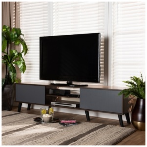 Clapton 71" TV Stand, Gray/Brown