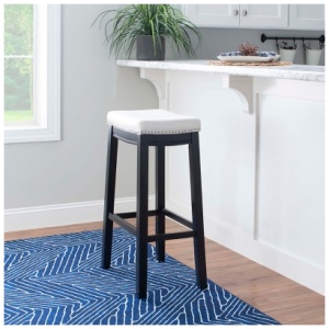 Claridge Backless Bar Stool, White