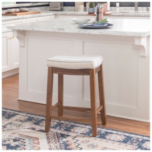Claridge Counter Height Bar Stool , White/Natural