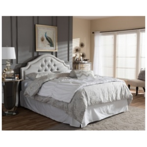 Cora Upholstered King Headboard, Gray/Beige