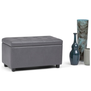 Cosmopolitan Rectangle Storage Ottoman, Stone Gray