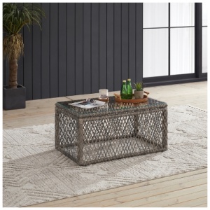 Crosley Furniture Granite Bay Outdoor Coffee Table, Creme