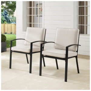 Crosley Furniture Kaplan Outdoor Dining Chair (Set of 2), Oatmeal