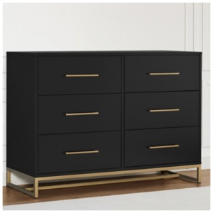 Delta Children Jade 47" 6 Drawer Dresser, Ebony/Bronze