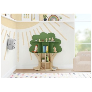 Delta Children Tree Bookcase, Fern Green/Natural
