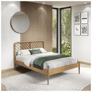 Donco Trading Diagonal Round Full Platform Bed, Urban Oak
