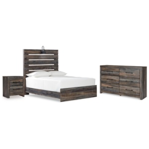 Drystan Full Panel Bed with Dresser and Nightstand, Multi