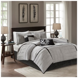 Dune Full 7 Piece Comforter Set, Gray