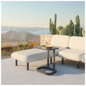 Erika Home Friss Outdoor End Table, Black