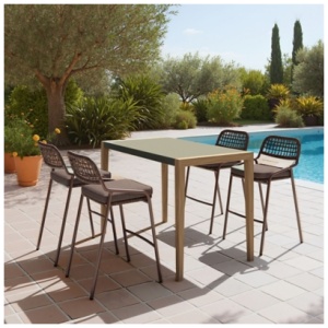 Erika Home Kata Outdoor Dining Table, Gray