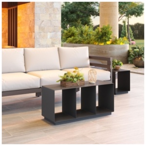 Erika Home Kokos Outdoor Coffee Table, Charcoal