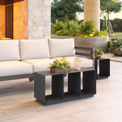 Erika Home Kokos Outdoor Coffee Table, Charcoal