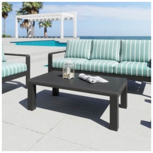 Erika Home Rolig Outdoor Coffee Table, Black