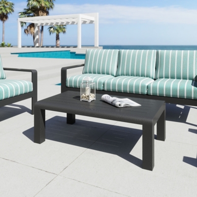Erika Home Rolig Outdoor Coffee Table, Black