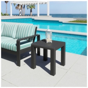 Erika Home Rolig Outdoor Side Table, Black
