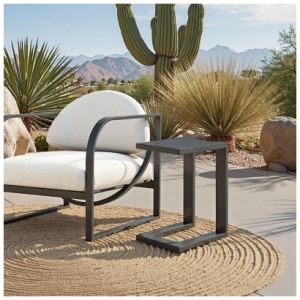 Erika Home Tudi Outdoor Side Table, Black