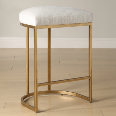 Exalted Living Counter Height Bar Stool, White