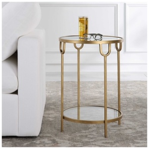 Exalted Living Side Table, Gold