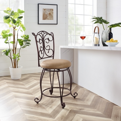 Fabrizzi Counter Height Bar Stool, Brown