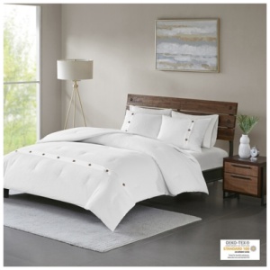 Finley King/California King 3 Piece Waffle Weave Comforter set, White