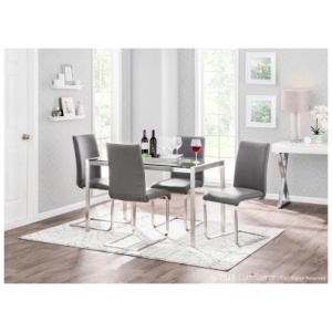 Fuji Dining Table, Clear, Metal