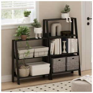 Furinno 38" Ladder Bookcase, Espresso