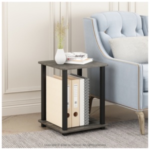 Furinno Simplistic End Tables (Set of 2), French Oak Gray/Gray