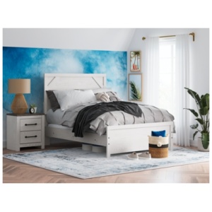 Gerridan Full Panel Bed, White/Gray