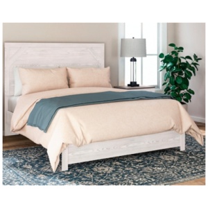 Gerridan Queen Panel Bed, White/Gray