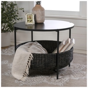 HAPPIMESS Carly Storage Coffee Table, Black