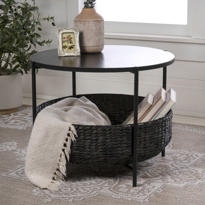 HAPPIMESS Carly Storage Coffee Table, Black