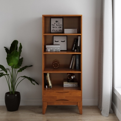 Harper Bookcase with Storage, Light Brown