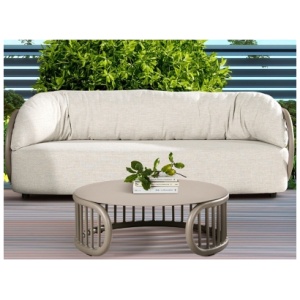 Harper Outdoor Round Coffee Table, Geige Taupe