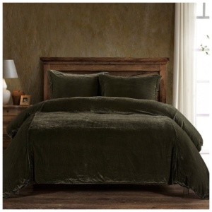 HiEnd Accents Stella 3- Piece King Duvet Cover Set, Fern Green
