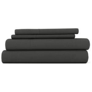 Home Collection Premium Ultra Soft Flannel Queen Bed Sheet Set, Charcoal