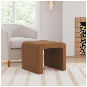 Homepop Arch Ottoman, Rust Brown