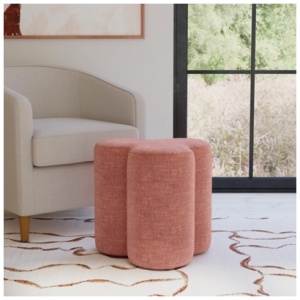 Homepop Clover Ottoman, Pink