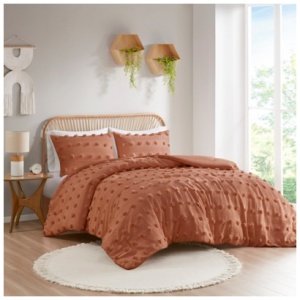 Intelligent Design Clip Full/Queen Comforter Set, Rust