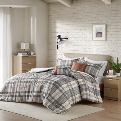 Intelligent Design Plaid Twin/Twin XL Comforter Set, Tan/Gray