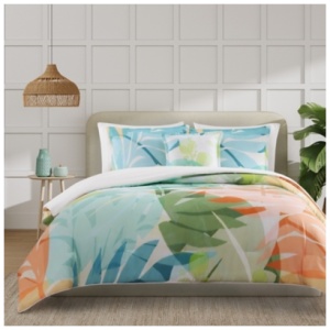 J. Queen Bold Tiki 3 Piece Full/Queen Comforter Set, Green