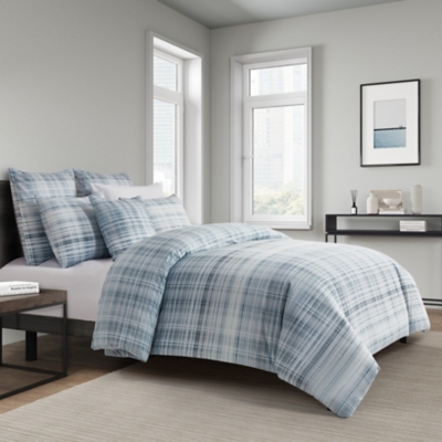 J. Queen Modern Pascal 3 Piece King/California King Duvet Cover Set, Blue